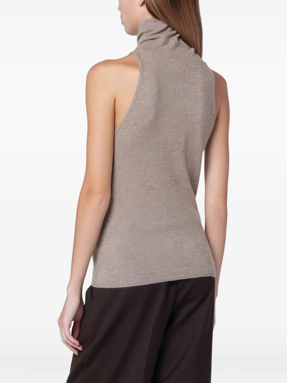 Almada Label Mouwloze top Beige