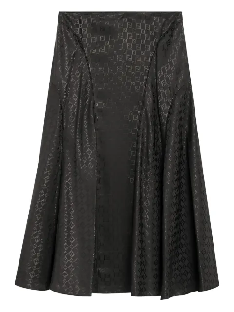 FENDI falda midi con motivo FF en jacquard
