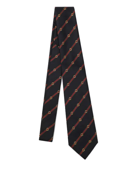 Gucci stripe emblem tie