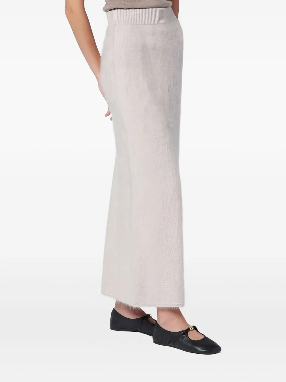 Almada Label Ribgebreide rok Beige