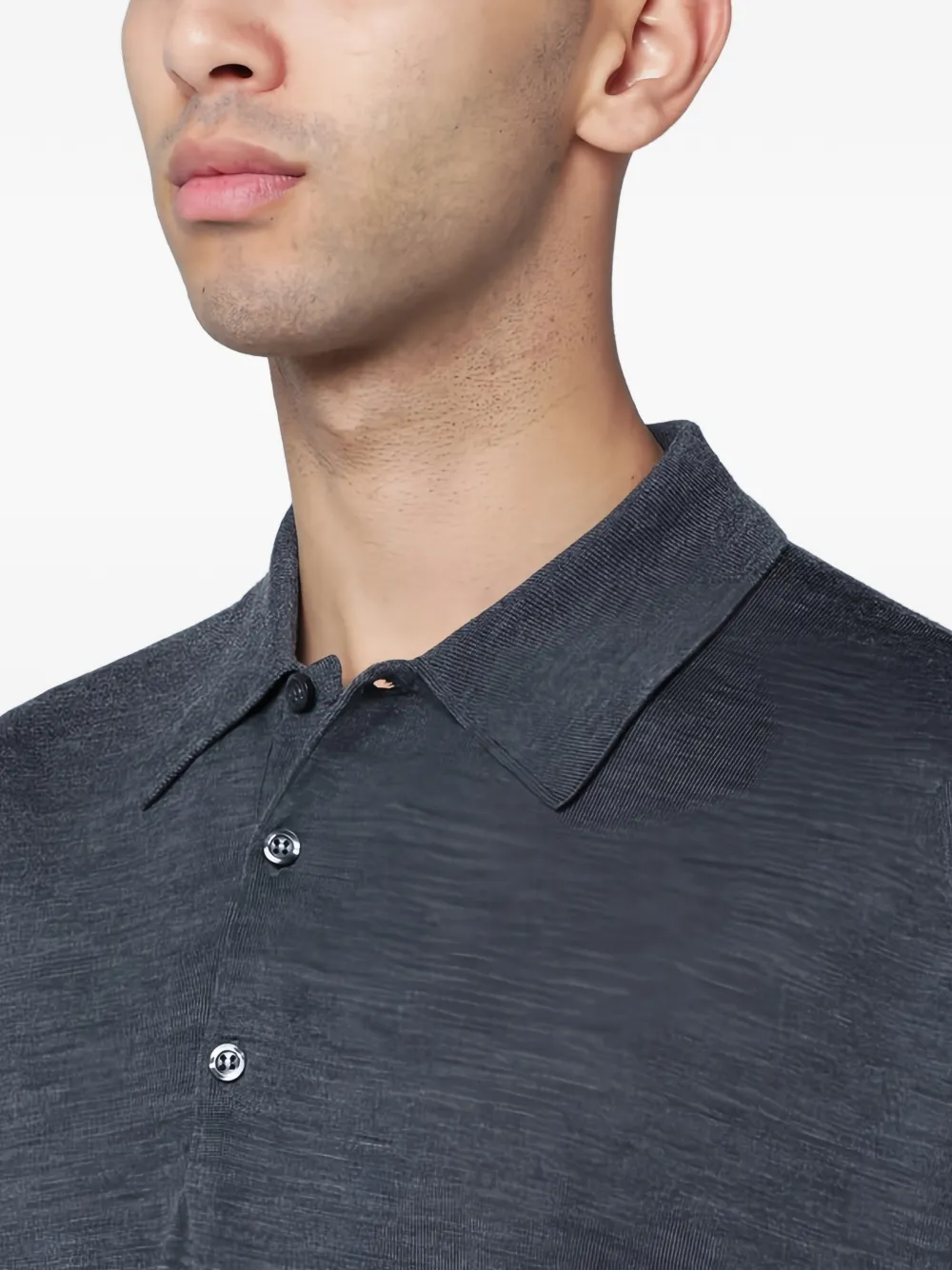 John Smedley Dorset poloshirt met lange mouwen Grijs