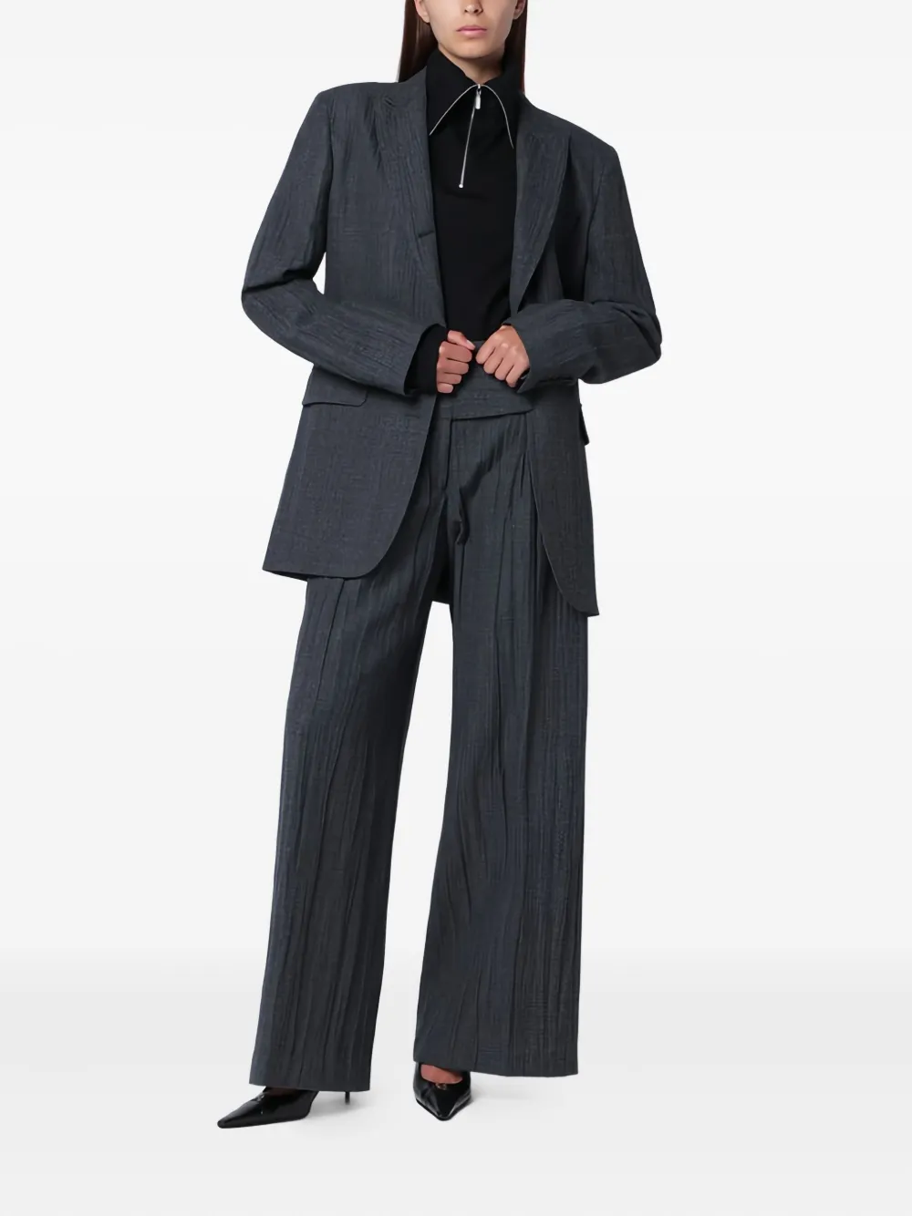 OUR LEGACY High-waist broek van scheerwol - Grijs