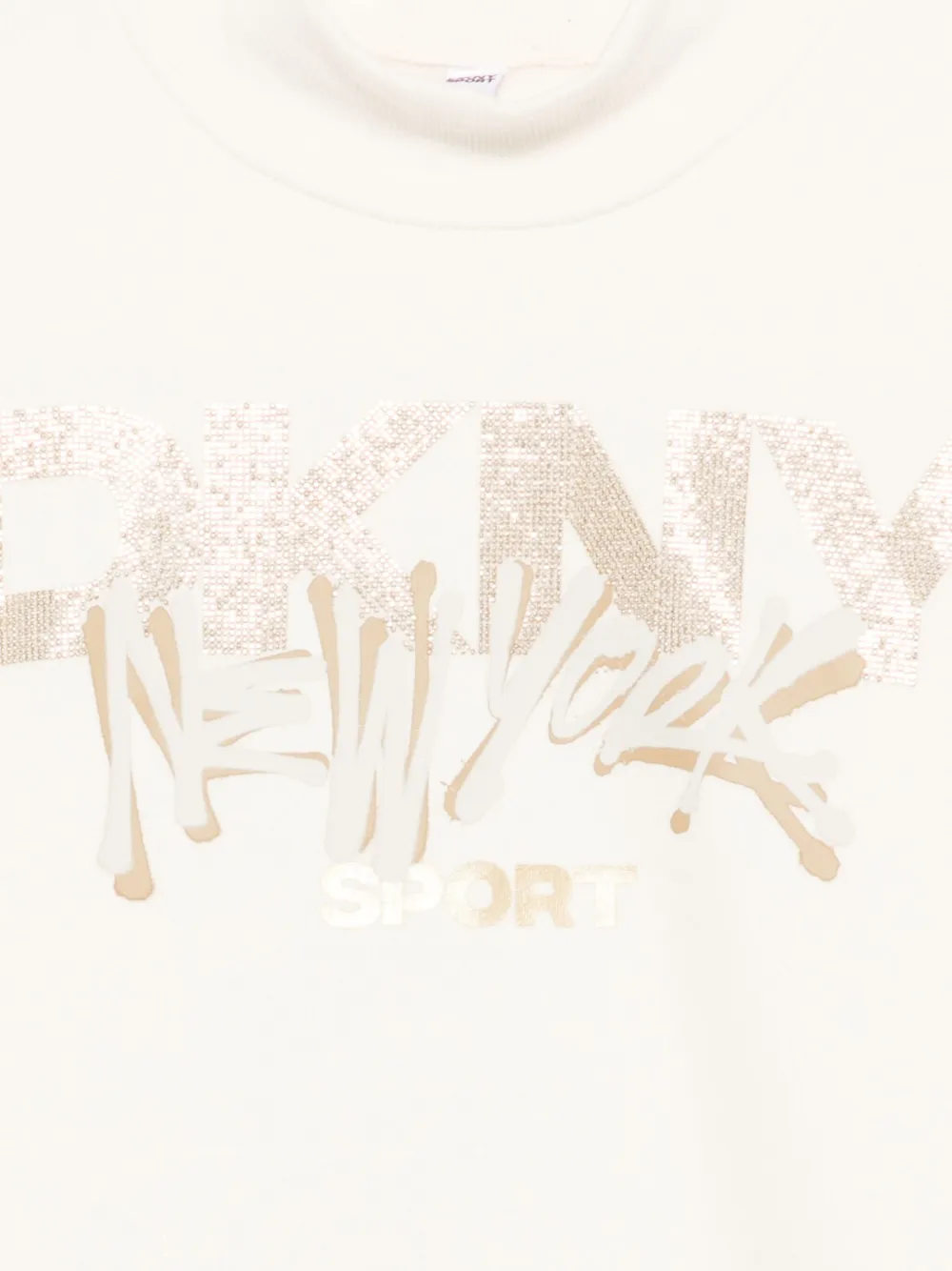 DKNY Sweater met hoge hals en logo Beige