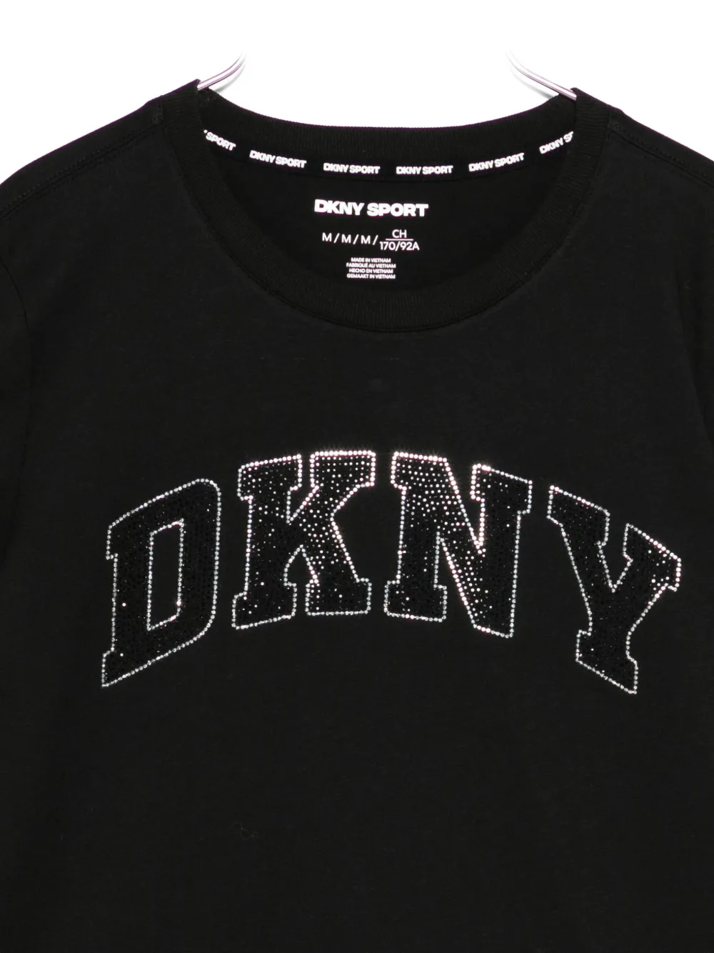 Dkny Logo-embellished T-shirt In Black