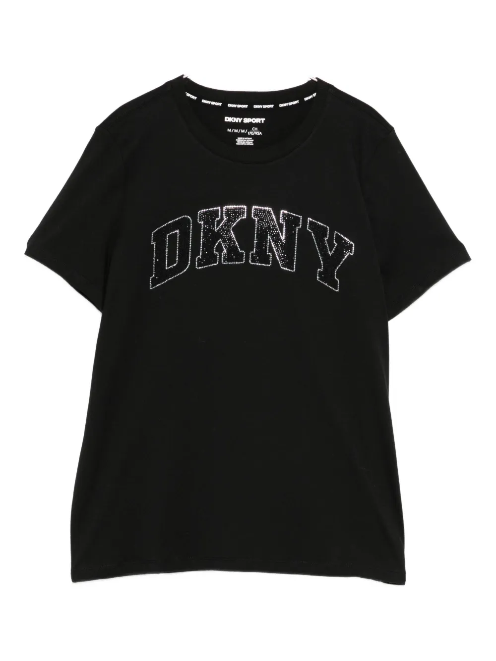 Dkny Logo-embellished T-shirt In Black