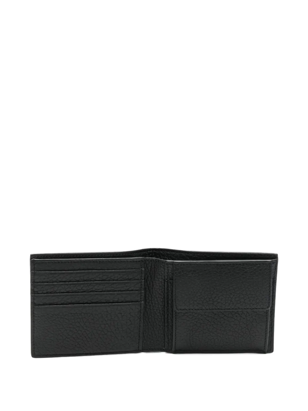 Tom Ford Black Bi-fold Wallet With Eobossed Logo Lettering On The Rear In Leather Man In Black