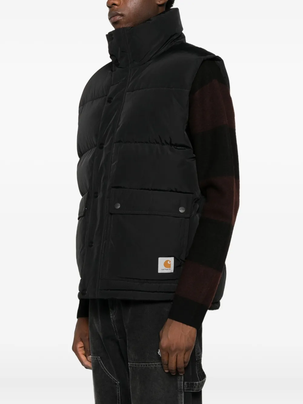 Carhartt WIP Bodywarmer met drukknopen Zwart