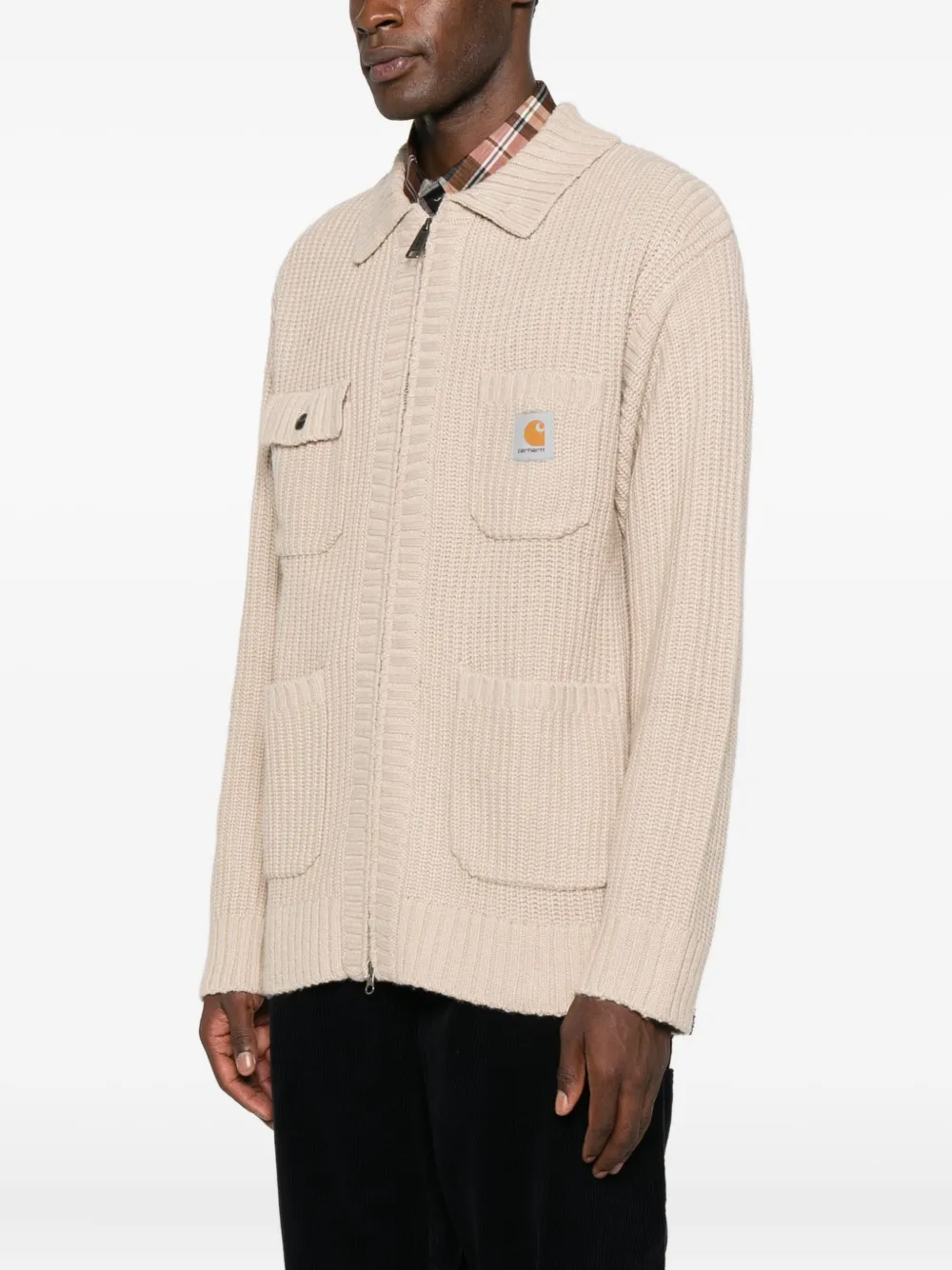 Carhartt WIP Vest met logopatch en rits Beige