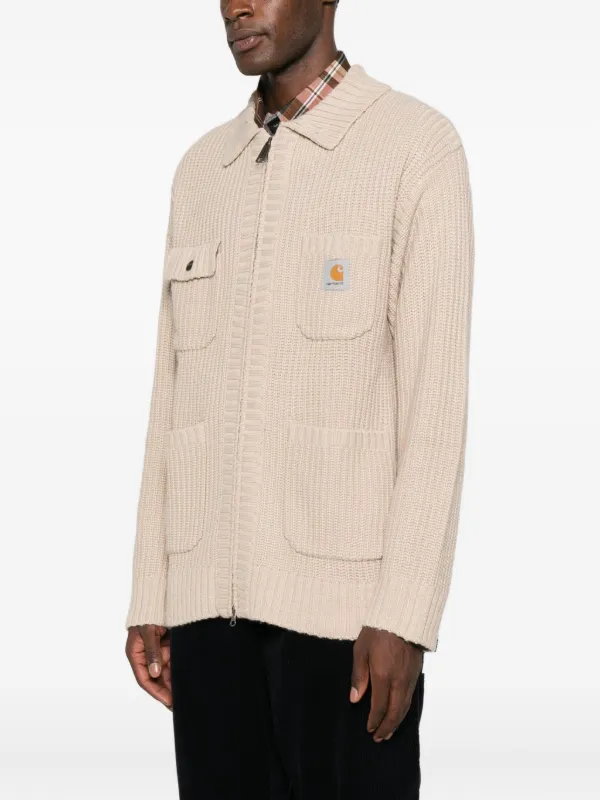 Carhartt WIP ロゴパッチ カーディガン | ニュートラル | FARFETCH JP