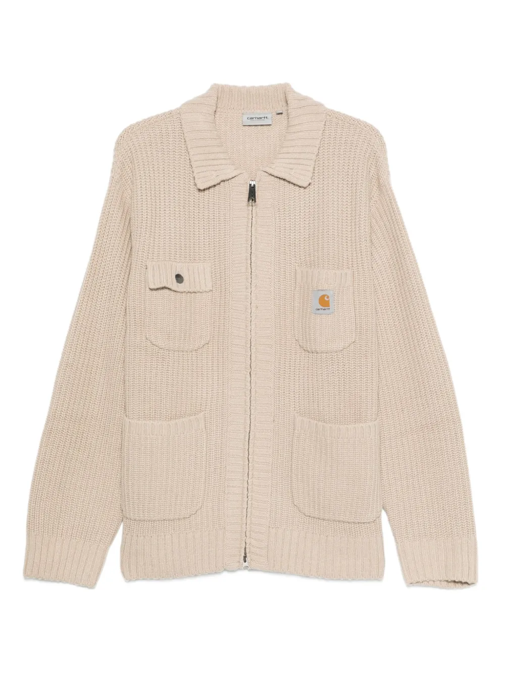 Carhartt WIP logo patch zip chore cardigan | Neutrals | Image 1