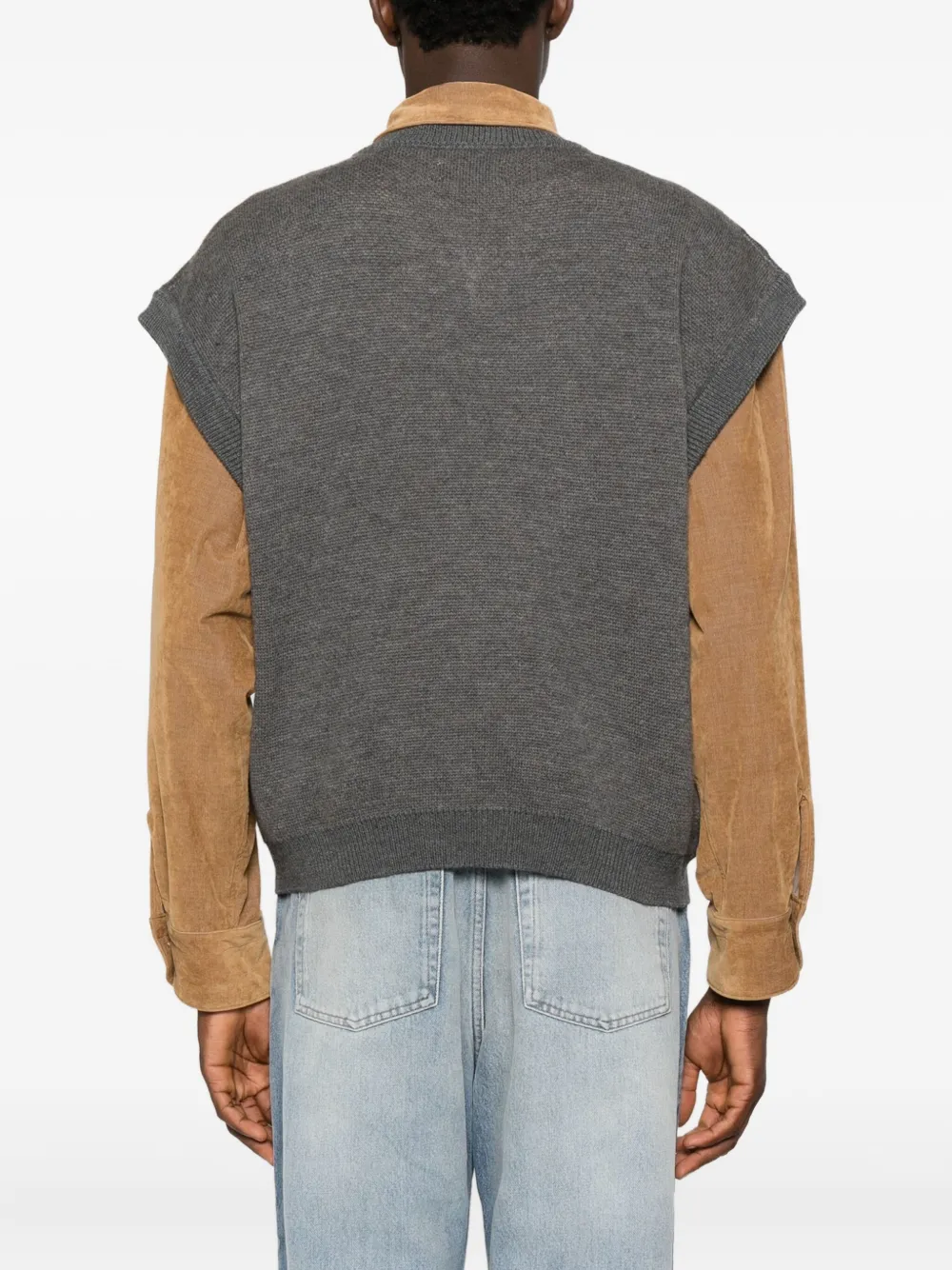 Magliano Teddy Bear V-neck Sweater In Gray