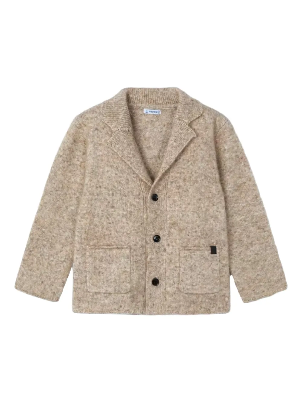 Mayoral blazer à col à revers en maille | tons neutres | Image 1