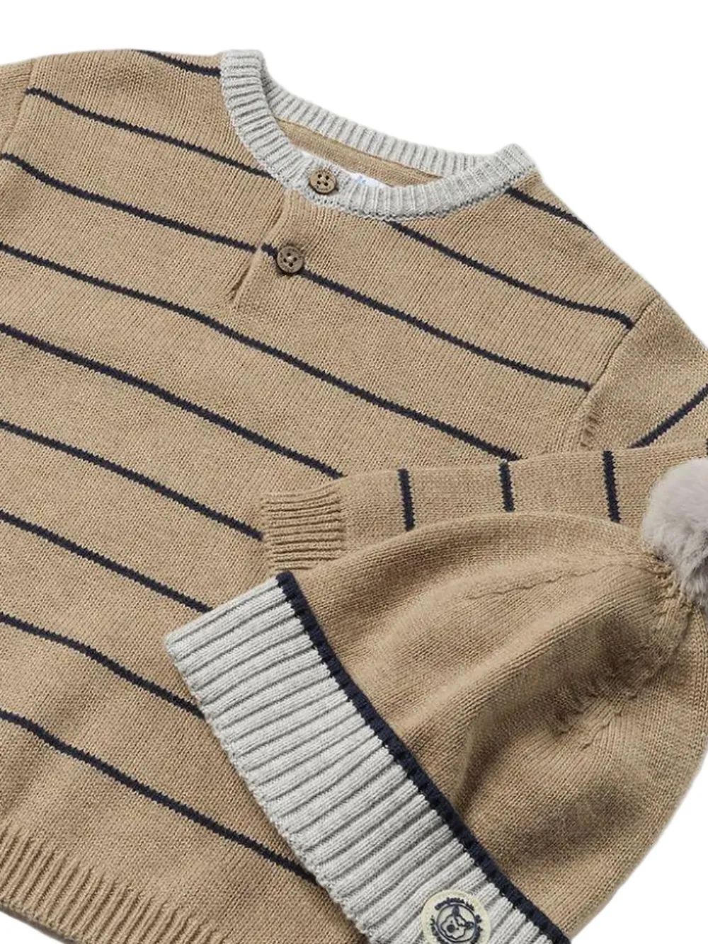 Mayoral striped button sweater and beanie hat set | Knitwear | Image 2