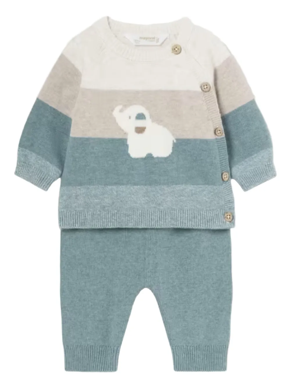 Mayoral elephant motif Babygrow Sets | Blue | Image 1