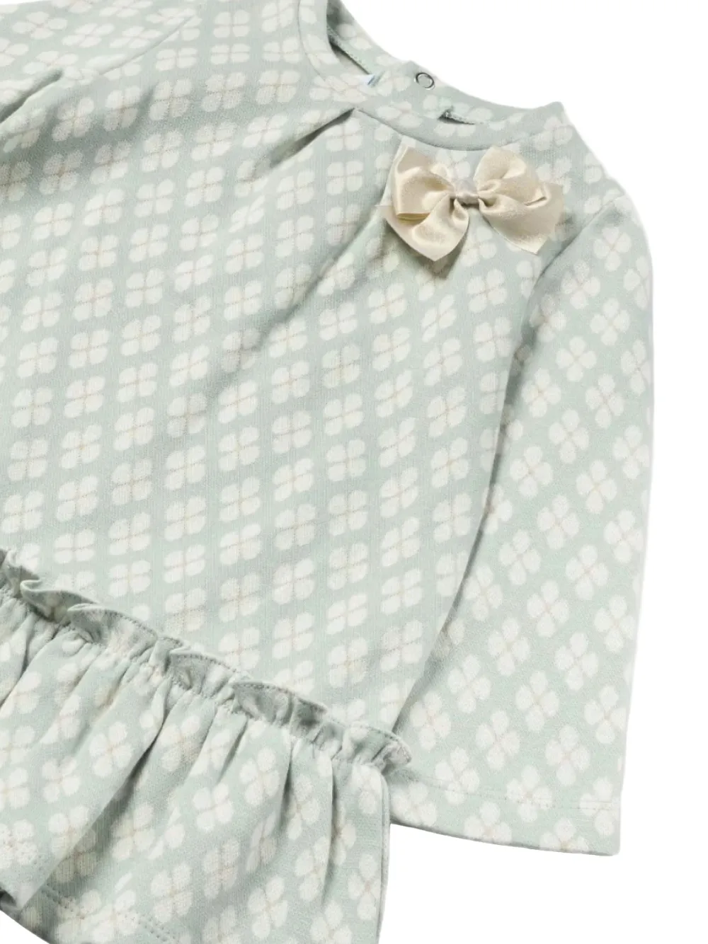 Mayoral jacquard ruffled dress - Groen