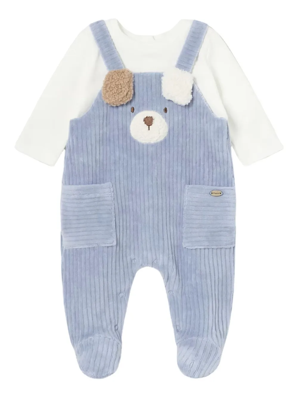 Mayoral corduroy teddy babygrow set - Blu