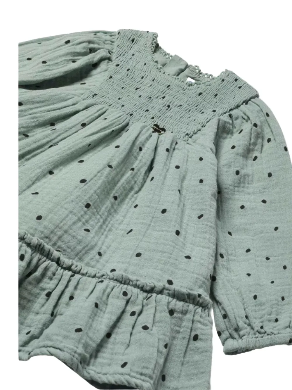 Mayoral smocked-panel dress - Groen