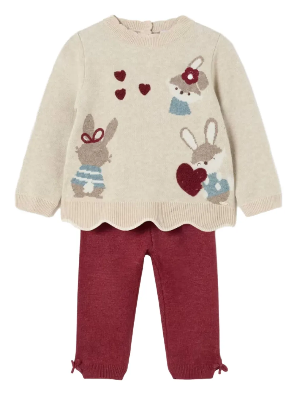 Mayoral set de pantalones con corazones de conejo | neutro | Image 1