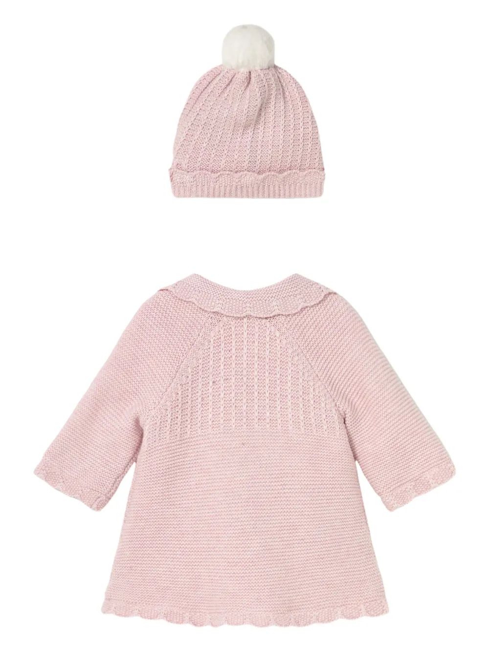 Mayoral scallop-trim coat - Roze