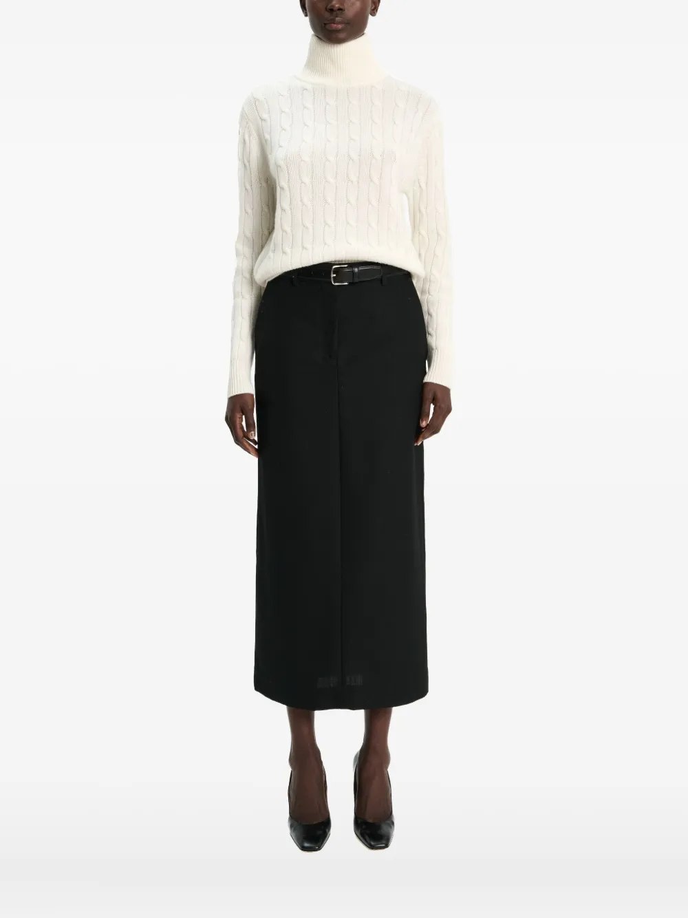 arch4 Rollkragenpullover mit Zopfmuster | Weiß | Image 1