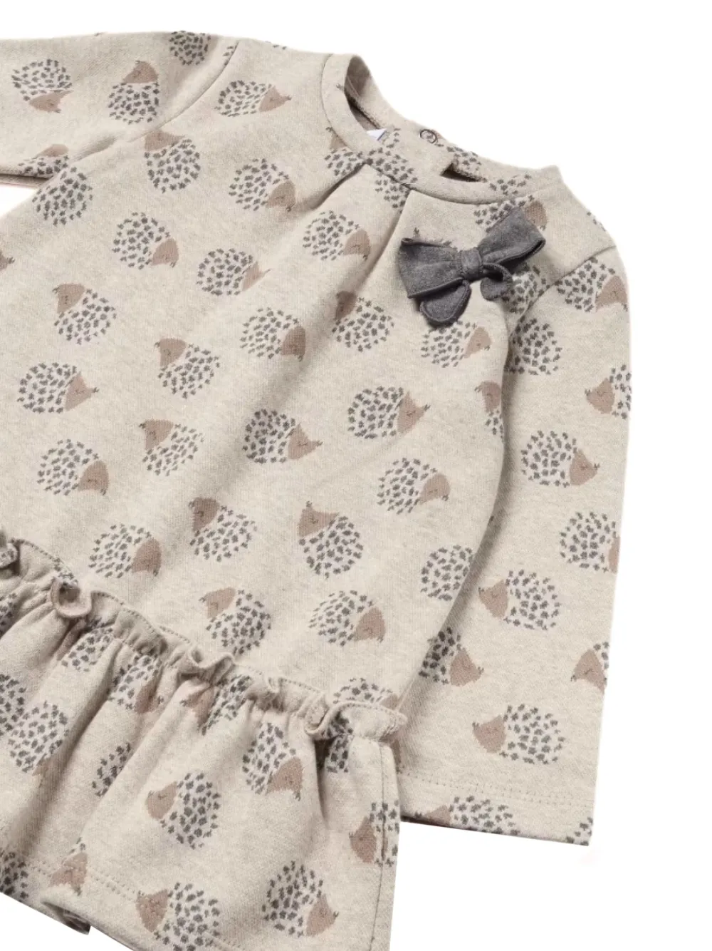 Mayoral Jurk met ruches en jacquard Beige