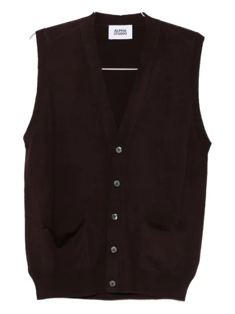 ALPHA STUDIO button-down knitted vest 