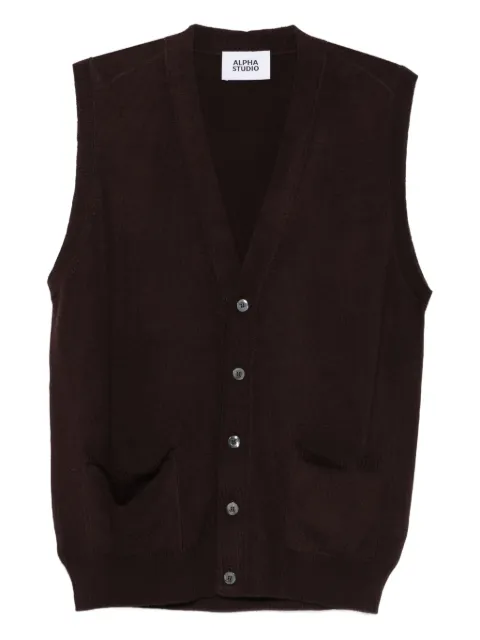 ALPHA STUDIO button-down knitted vest 