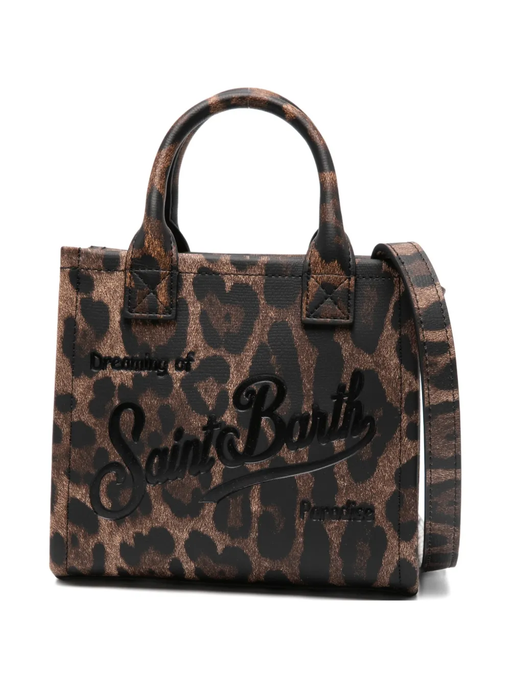 MC2 Saint Barth leopard print top handle tote bag - Marrone