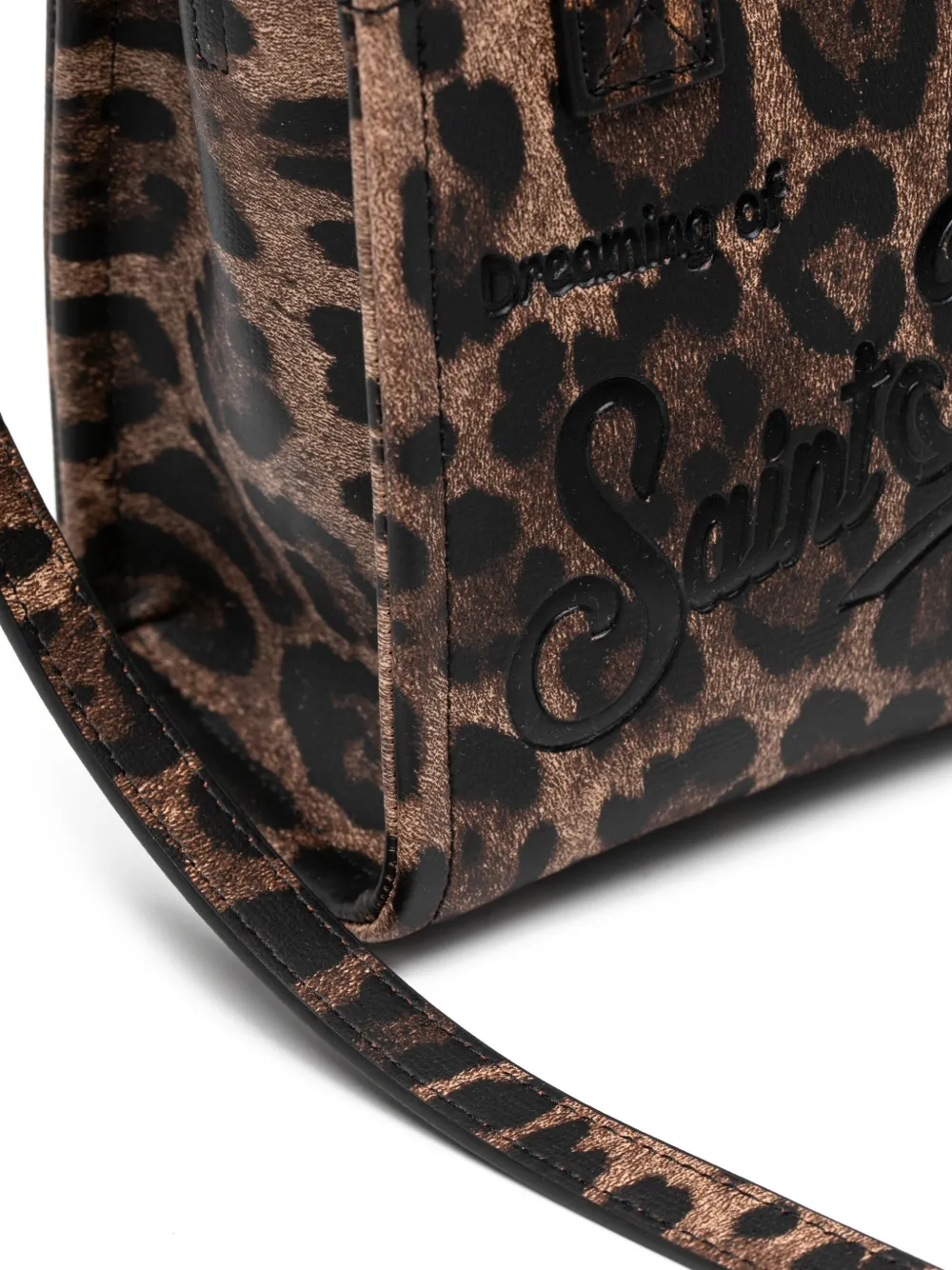 MC2 Saint Barth Shopper met luipaardprint en handgreep Bruin