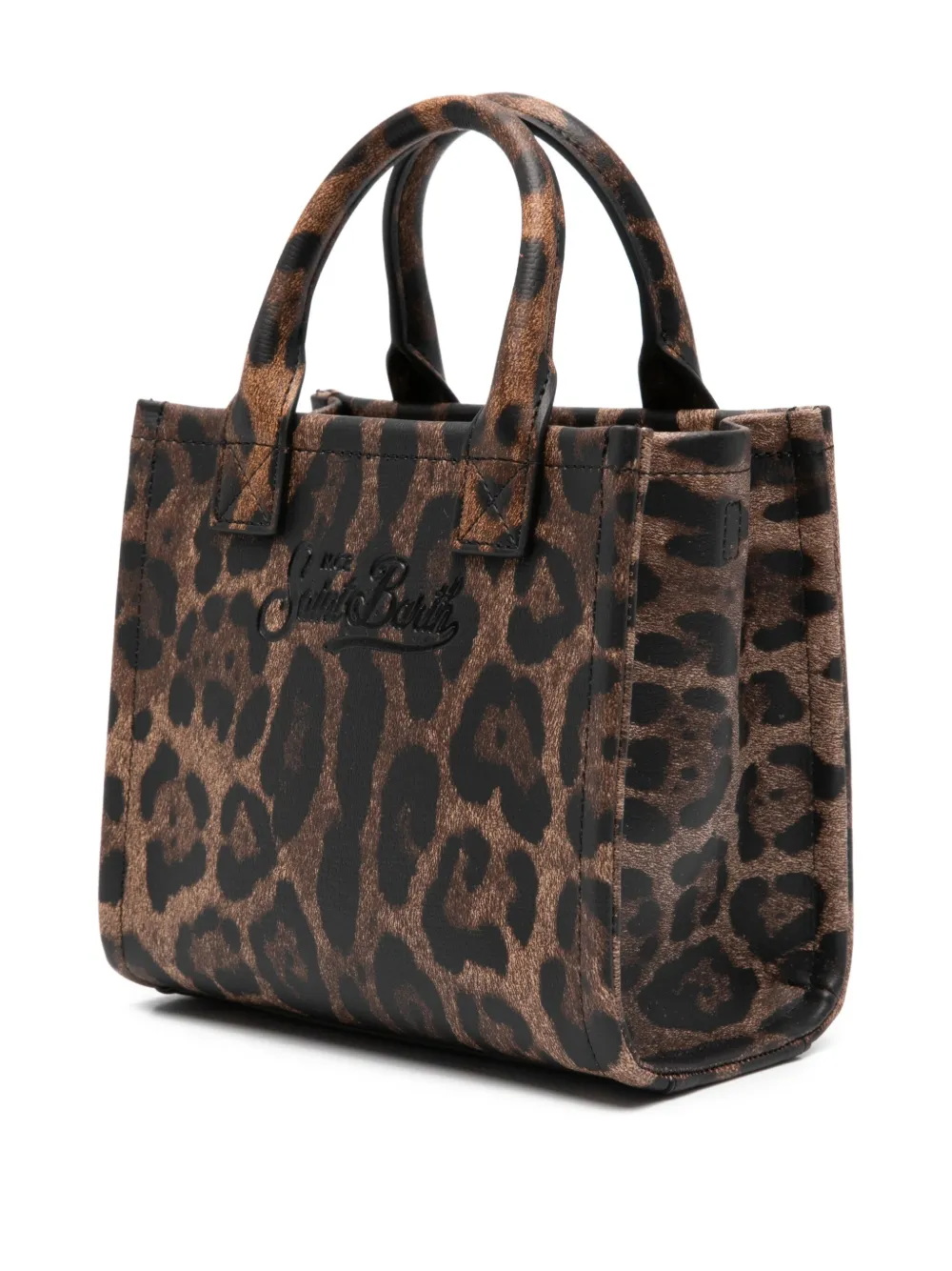 MC2 Saint Barth Shopper met luipaardprint en handgreep - Bruin