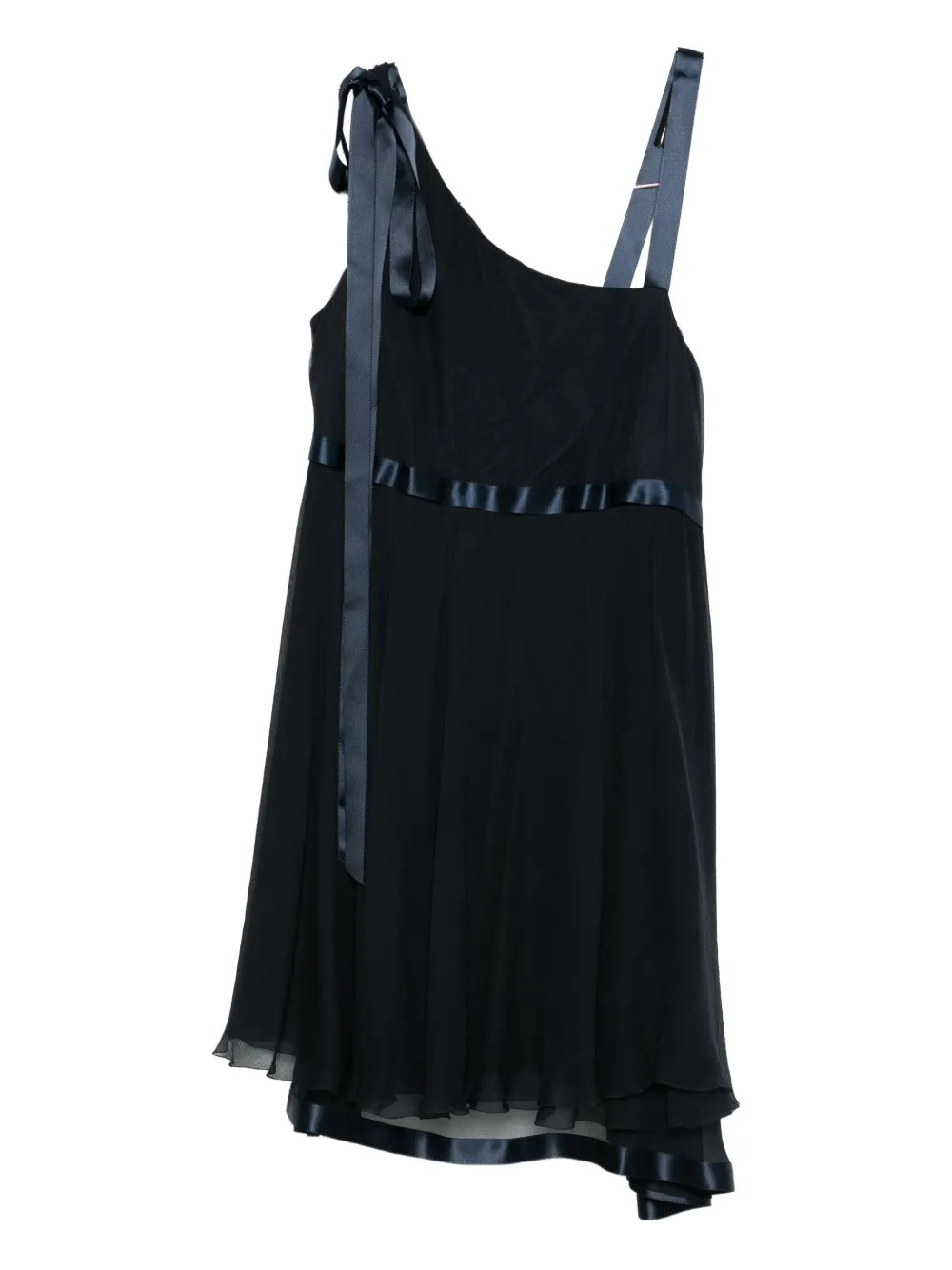 CHANEL Pre-Owned Abito asimmetrico in seta - Blu