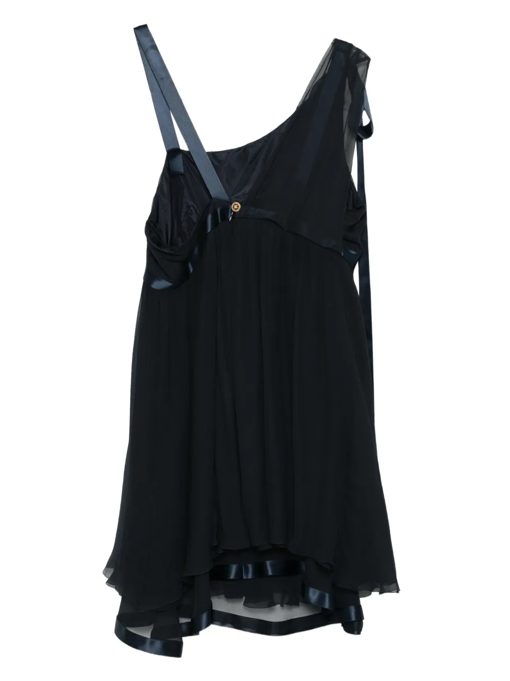 CHANEL Pre-Owned Asymmetrische zijden jurk - Blauw