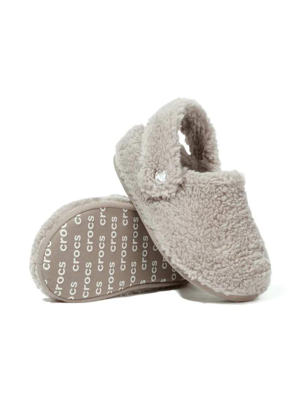 Crocs Kids Cozzzy faux-fur slippers - Beige