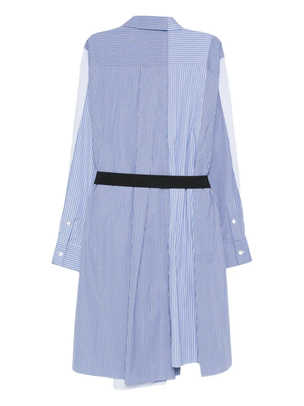 Sacai striped belted shirt dress - Blauw