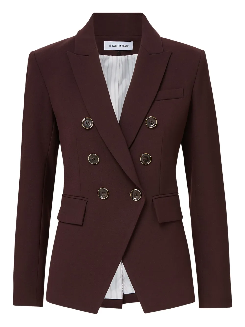 Veronica Beard Double-breasted Button Blazer In Red