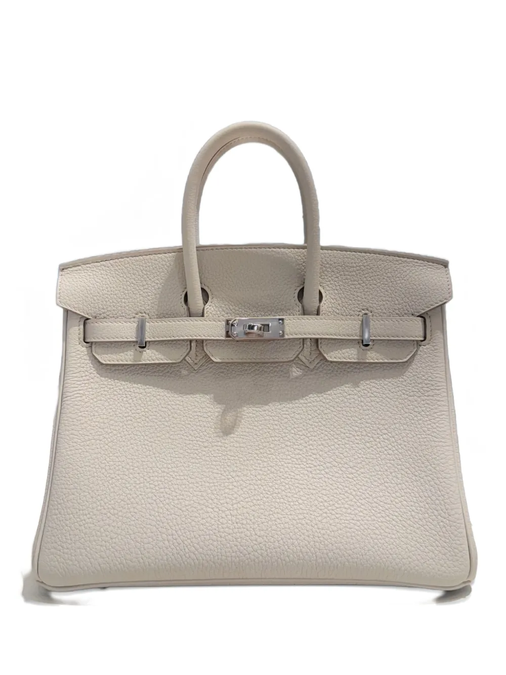 Pre-owned Hermes 2024 Birkin 25 Tote Bag In Neutral