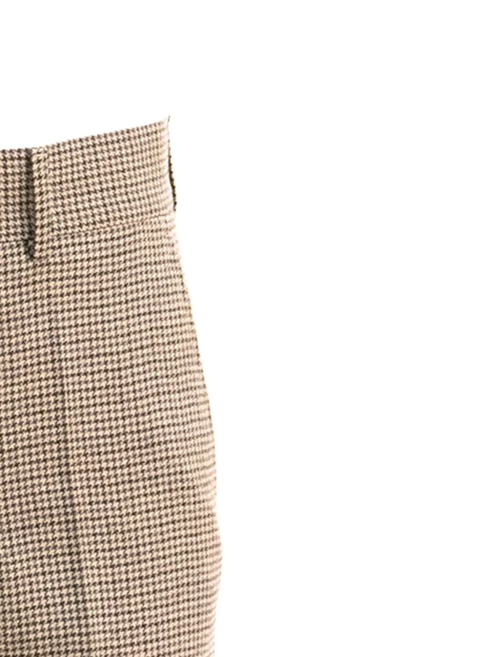 Incotex Broek met pied-de-poule print en omgeslagen pijpen Beige