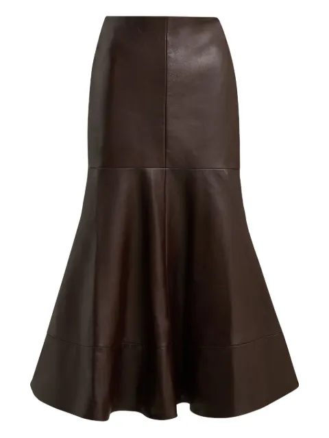 Brandon Maxwell Preston leather midi skirt