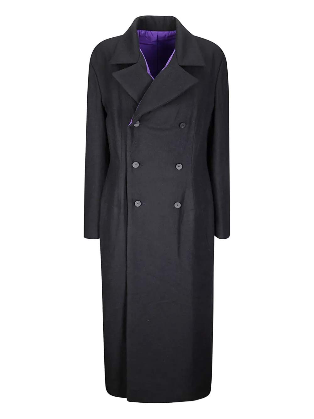 Yohji Yamamoto Double-breasted Coat In Black
