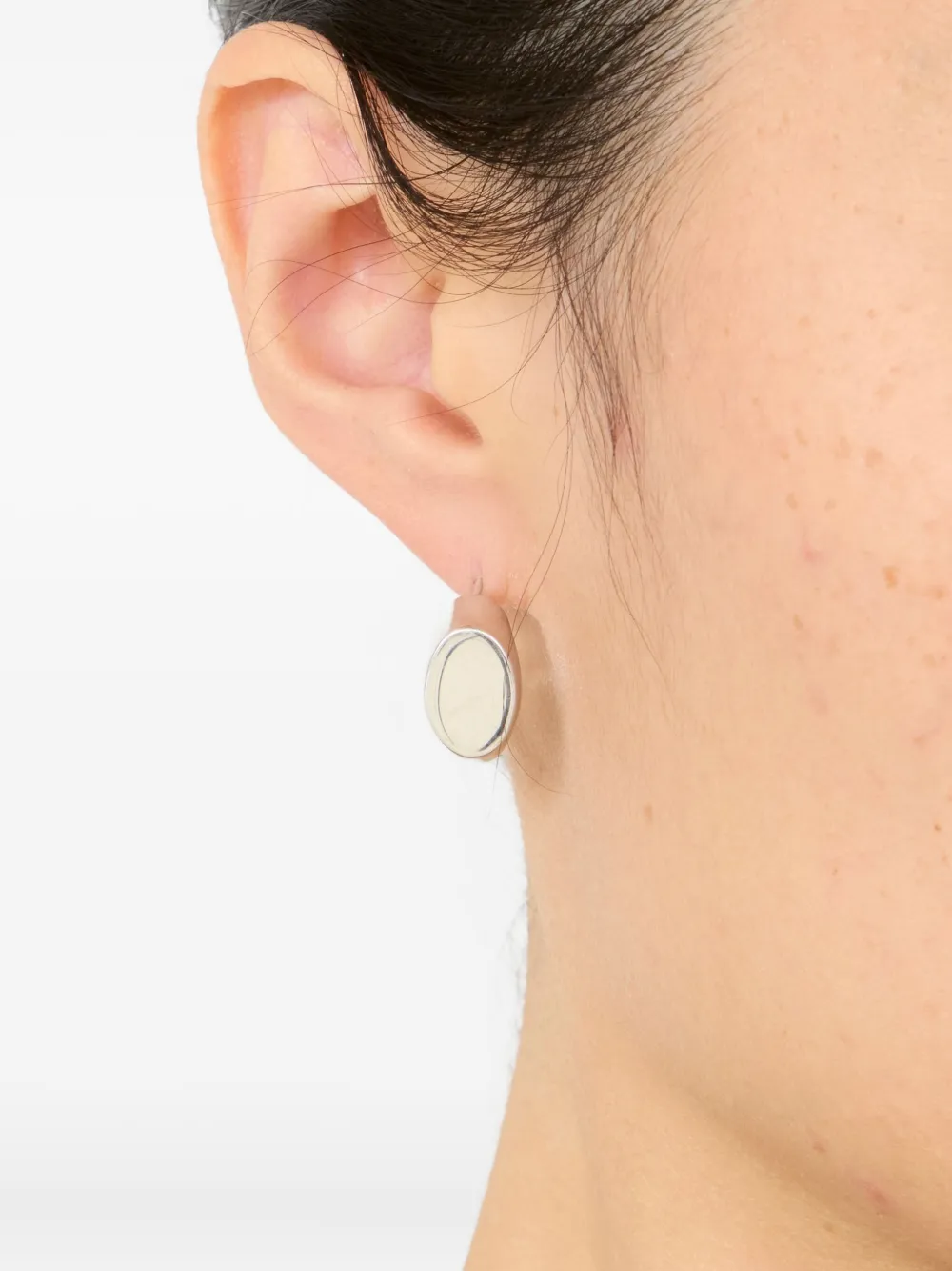 Maison Margiela Logo Signet Earrings In Metallic