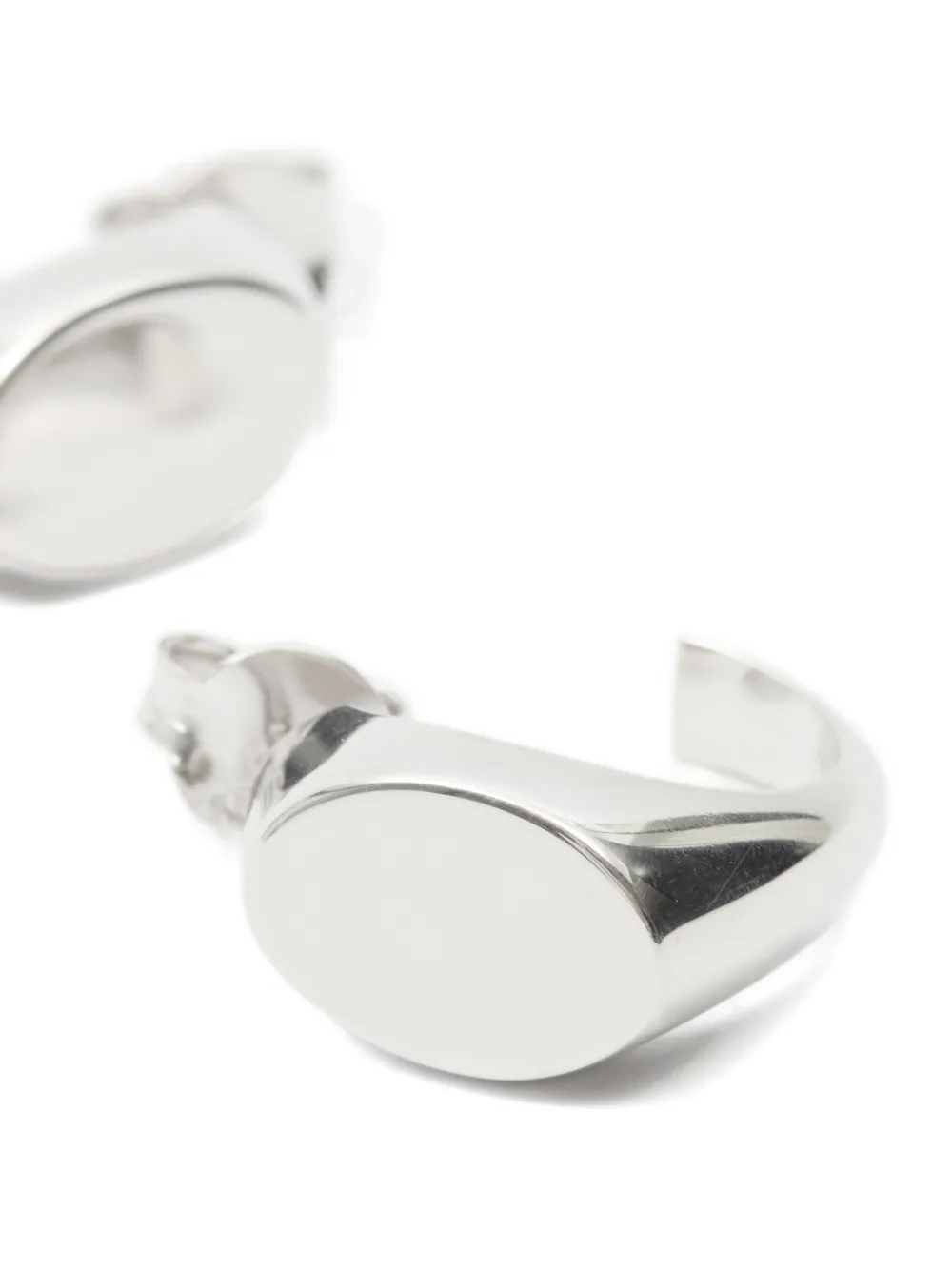 Maison Margiela Logo Signet Earrings In Metallic