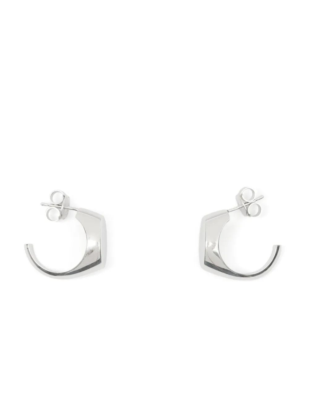 Maison Margiela Logo Signet Earrings In Metallic