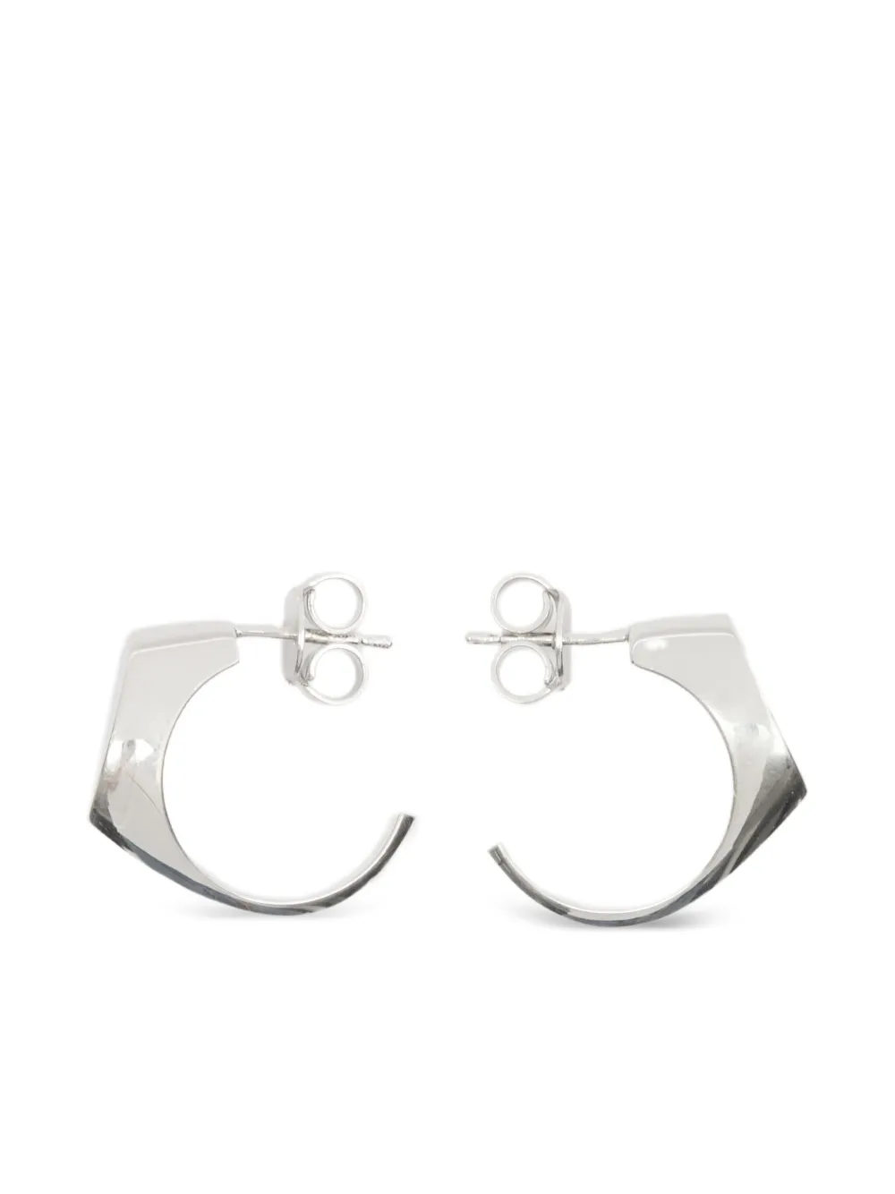Maison Margiela Logo Signet Earrings In Metallic