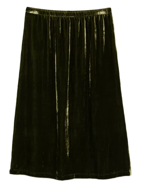 LAURA-URBINATI elasticated-waist velour midi skirt