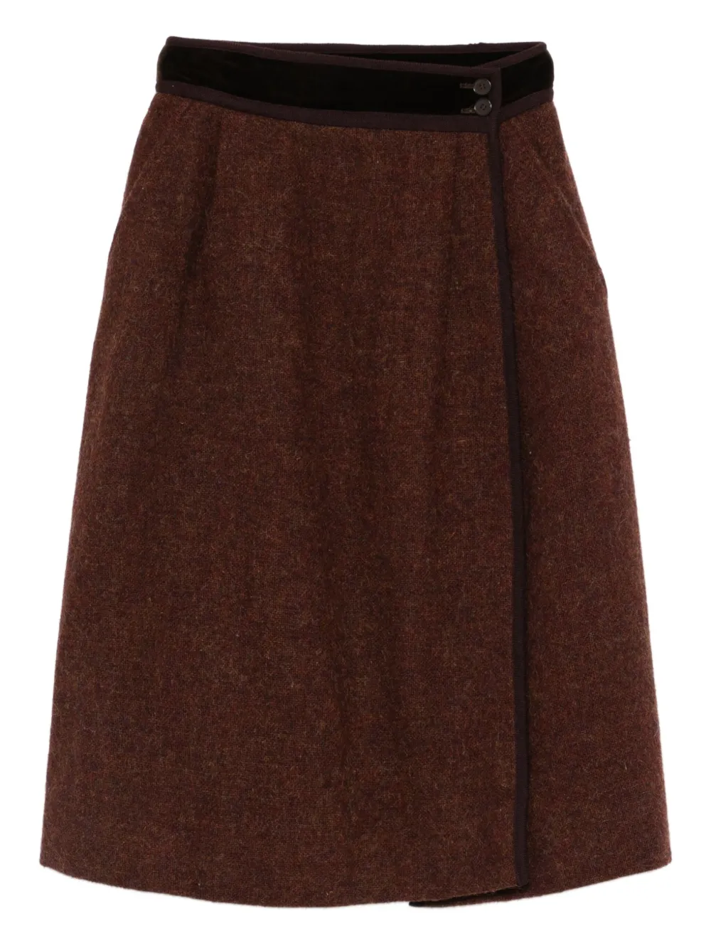 Saint Laurent Pre-Owned 1970s wool A-line skirt | Brown | Image 1