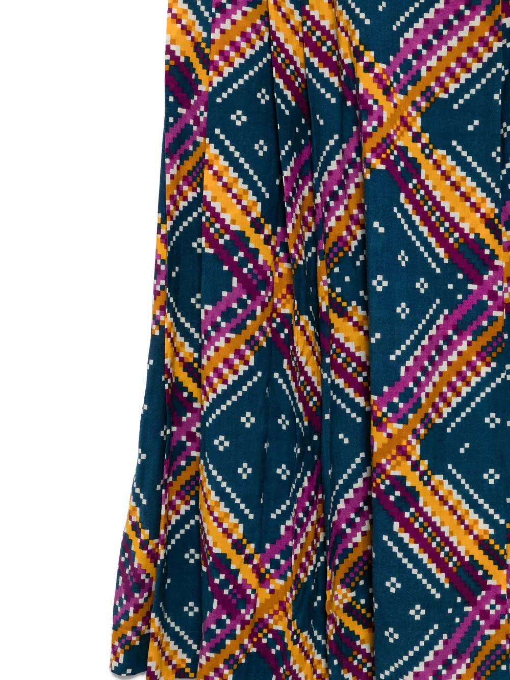 Pre-owned Saint Laurent 1970s Pleated Skirt In Blue