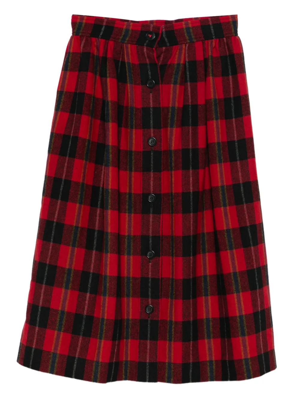 Saint Laurent Pre-Owned 1970s wool checked skirt | Red | Image 1