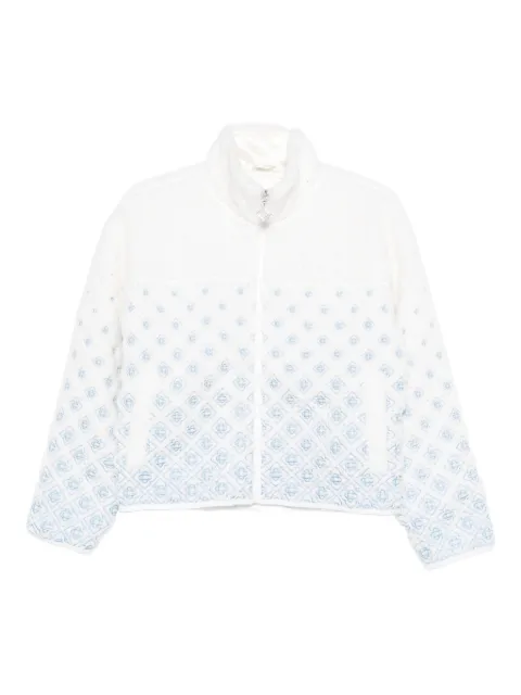 Casablanca logo-embroidered fleece-texture jacket