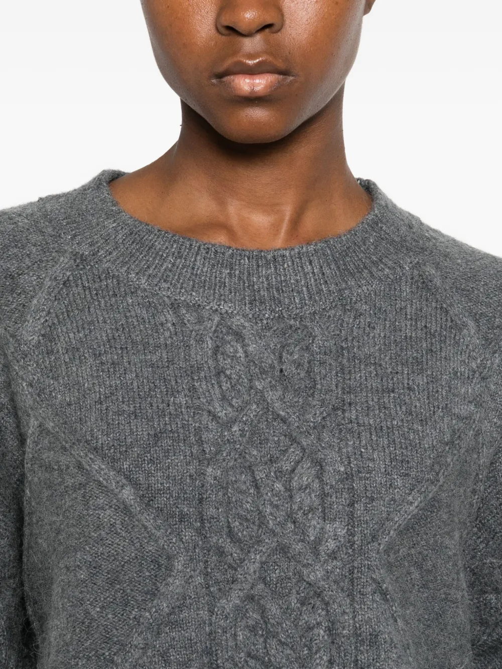 IRO Kabelgebreide trui Grijs