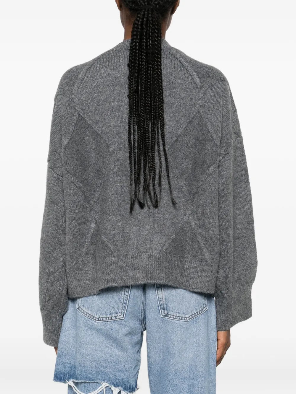 IRO Kabelgebreide trui Grijs